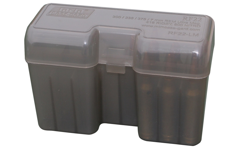 Mtm Case-Gard Flip top rifle ammo box 26 nosler-500 jeffrey 20 rnd smoke