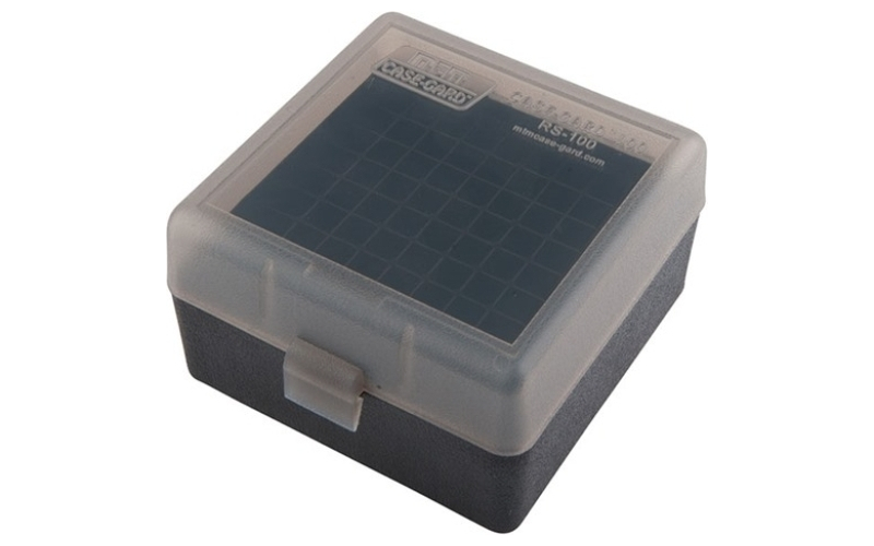 Mtm Case-Gard Flip top rifle ammo box 223-ruger 6x47 100 round smoke