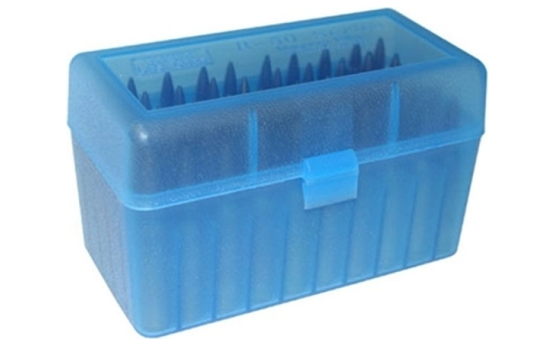 Mtm Case-Gard Flip top rifle ammo box 223-ruger 6x47 50 round blue