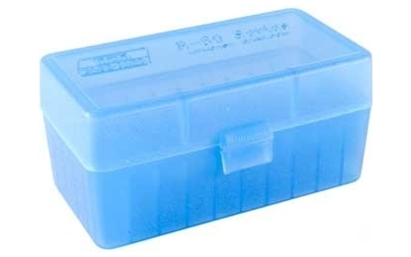 Mtm Case-Gard Flip top rifle ammo box 22-250 -7mm 50 round blue