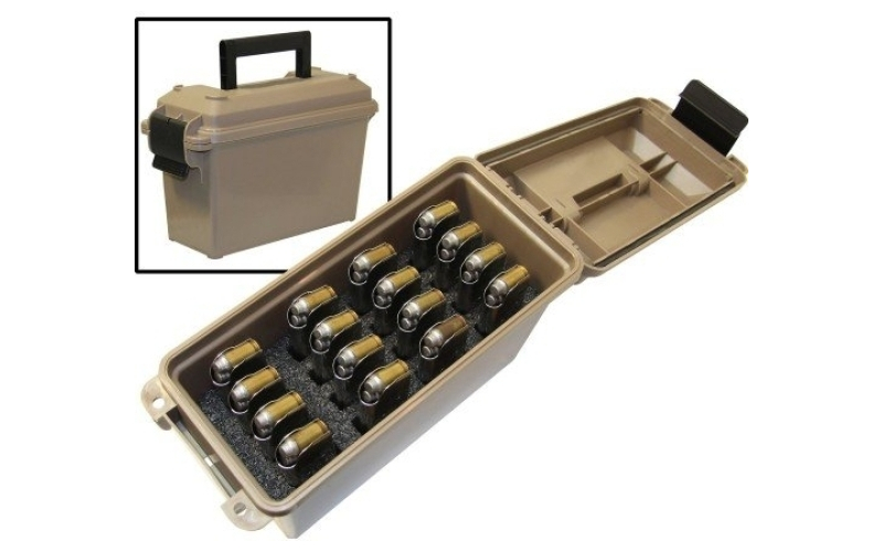 Mtm Case-Gard Tactical mag can single-stack 1911 9mm luger 16-mag tan