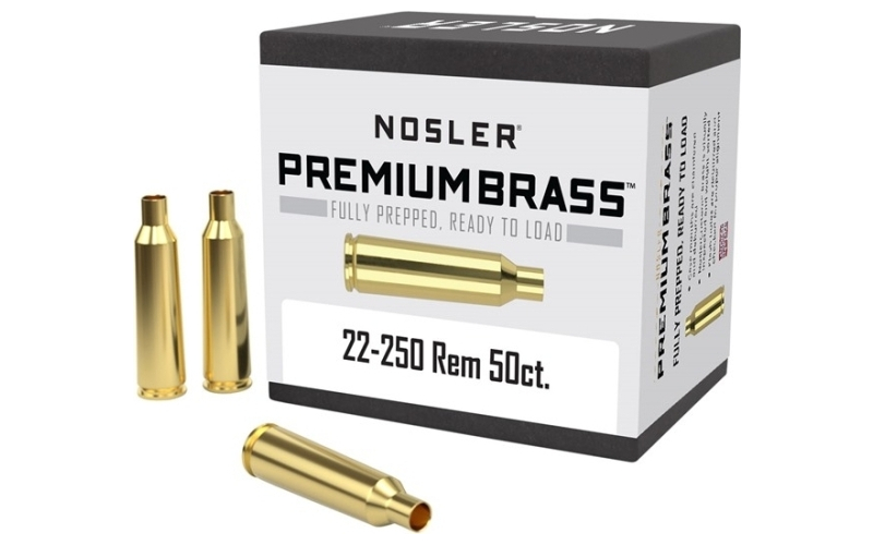 NOSLER 22-250 remington brass 50/box