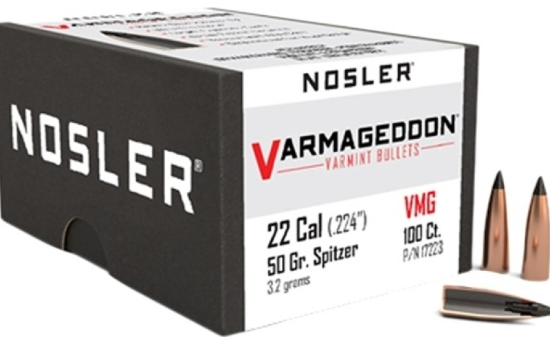 NOSLER 22 caliber (0.224'') 50gr flat base tipped 100/box