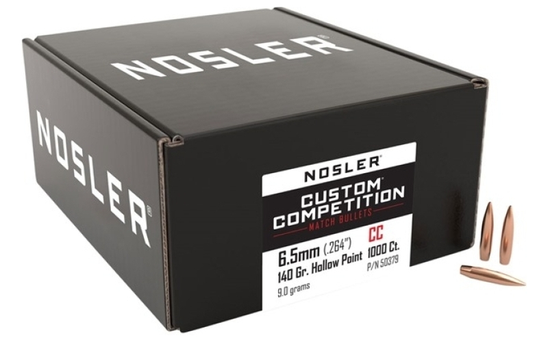 NOSLER 6.5mm (0.264'') 140gr hollow point boat tail 1,000/box