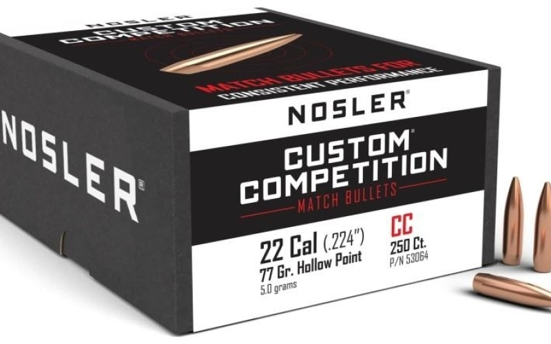NOSLER Nosler 22 cal 77gr custom competition hpbt