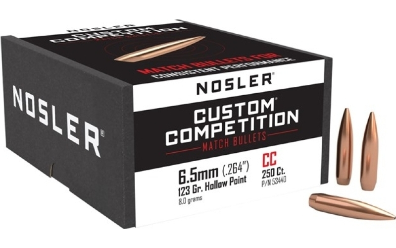NOSLER 6.5mm (0.264'') 123gr hollow point boat tail 250/box