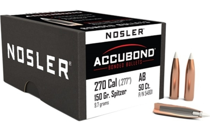 NOSLER 270 caliber (0.277'') 150gr spitzer 50/box