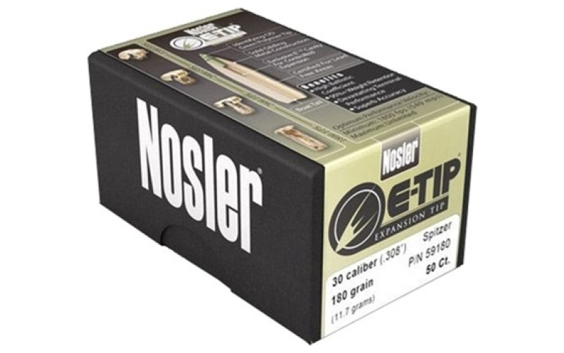 NOSLER 338 caliber (0.338'') 225gr spitzer 50/box