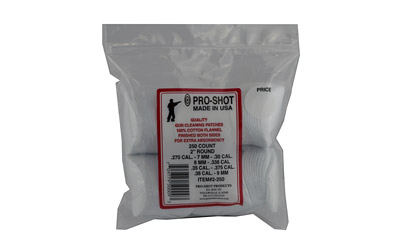 Pro-Shot Products Patches, Patch, .270-.38Cal, 250/Pack, Bag 2-250