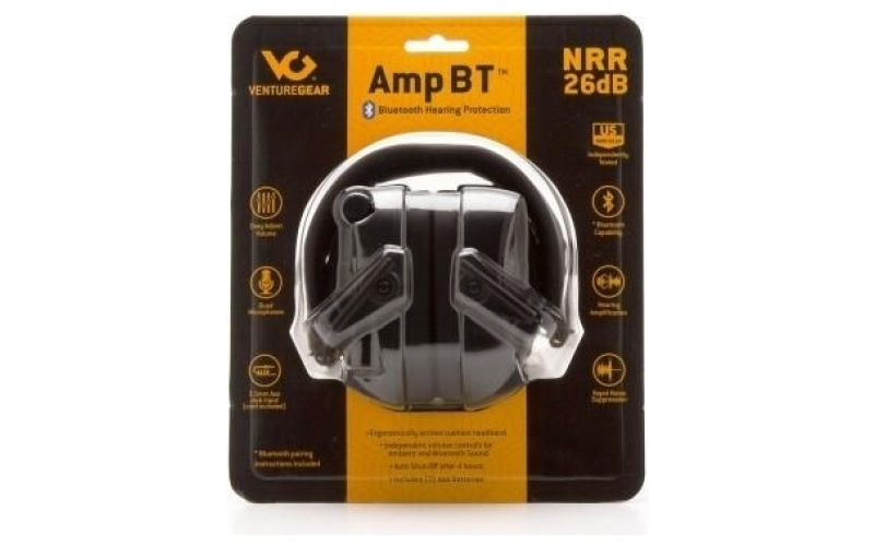 Pyramex amp bt- nrr 26db electronic hearing protector w/bluetooth-urbangray