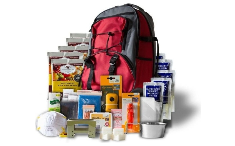 5 day 1 person 32 servings entrees & drinks survival back pack (red)
