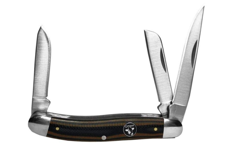 Cattleman knife cowhand stockman - brown- 3 blade (2.5in / 3.5in)