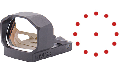 Shield Sights RMSx, Glass Edition, Reflex Sight, Non Magnified, 65 MOA Circle with 2 MOA Red Dot, Black RMSX-65-2MOA-GLASS