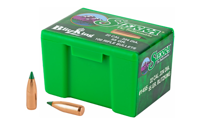 Sierra Bullets BlitzKing, .224 Diameter, 22 Caliber, 55 Grain, Ballistic Tip, 100 Count 1455