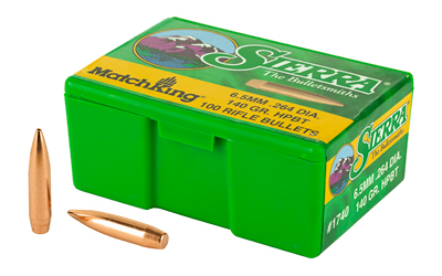 Sierra Bullets MatchKing, 6.5MM, 140 Grain, Boat Tail Hollow Point, 100 Count 1740