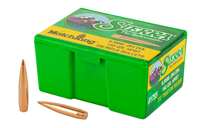 Sierra Bullets MatchKing, .264 Diameter, 6.5MM, 150 Grain, Hollow Point Boat Tail, 100 Count 1755