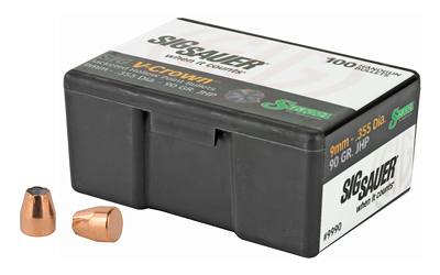 Sierra Bullets V-Crown, .355 Diameter, 9MM, 90 Grain, Jacketed Hollow Point, 100 Count 9990