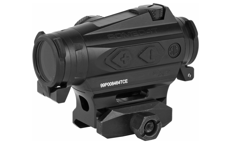 Sig Sauer Romeo4T Red Dot, Ballistic Circle Dot, Solar and Battery Powered, Hex Bolt Mount and Spacer, Black SOR43031