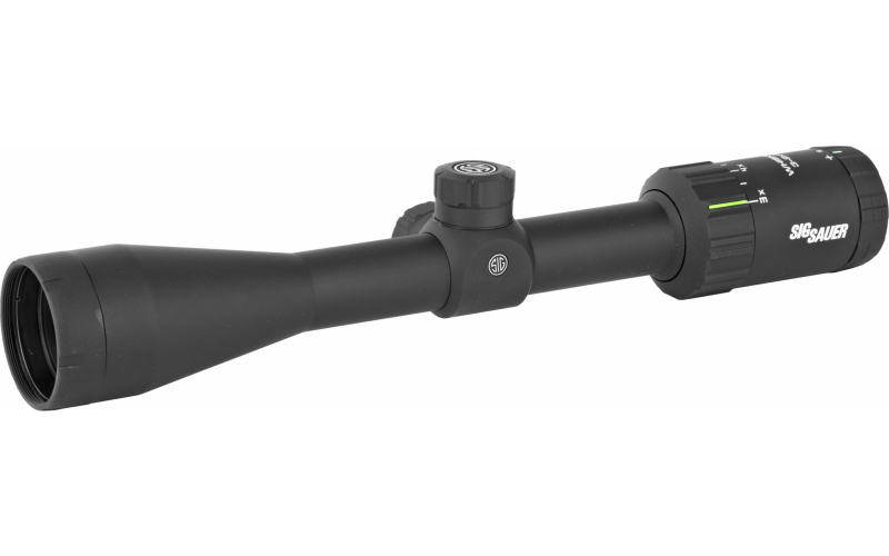 Sig Sauer Whiskey3 Rifle Scope, 3-9X40mm, Quadplex Reticle, Black SOW33202