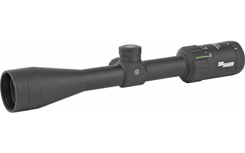 Sig Sauer Whiskey3 Rifle Scope, 4-12X40mm, 1", SFP, BDC-1 Quadplex Reticle, 0.25 MOA Adjustments, Black SOW34204