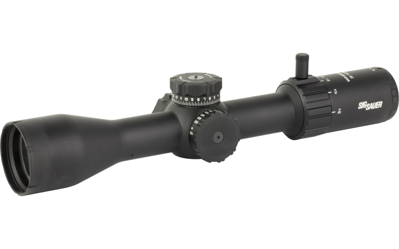 Sig Sauer Whiskey 4 Rifle Scope, 3-12X44mm, 30mm Main Tube, Second Focal Plane, BDC Reticle, Matte Finish, Black SOW43001