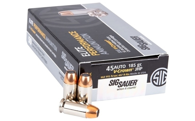 Sig Sauer 45 auto 200gr jacketed hollow point 50/box