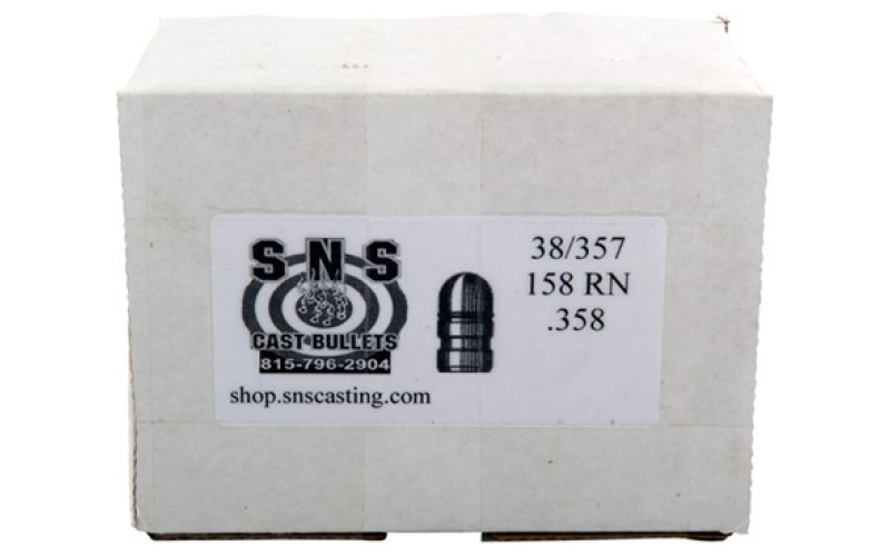 Sns Cast Bullets 38 cal (.358'') 158gr rn lead bullets 500/box