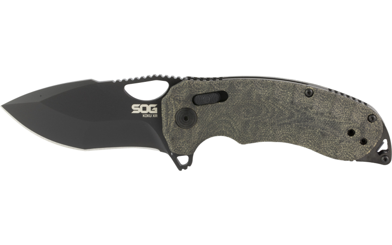SOG Knives & Tools Kiku XR, Folding Knife, Graphite, Straight, Tanto Point, 3.03", CTSXHP, Black SOG-12-27-02-57