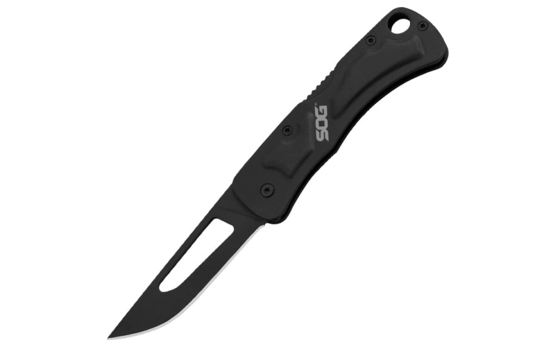 SOG Knives & Tools Centi II, Folding Knife, 2.1" Straight Edge, Straight Back, Stainless Steel Construction, Hardcased  Finish, Black SOG-CE1012-CP