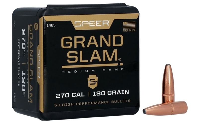 Speer Ammunition 270 caliber (0.277'') 130gr jacketed soft point 50/box