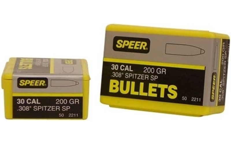 Speer Ammunition 30 caliber (0.308'') 200gr spitzer 50/box