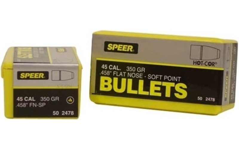 Speer Ammunition 458 caliber (0.458'') 350gr soft point flat nose 50/box
