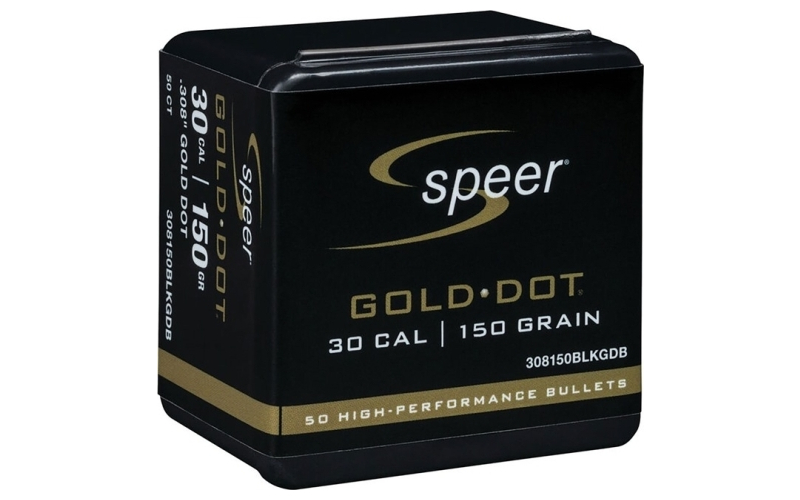 Speer Ammunition 30 caliber (0.308'') 150gr gold dot soft point 50/box bc .463