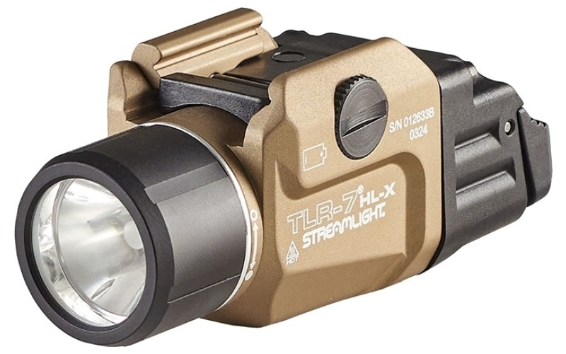 Streamlight TLR-7 HL-X USB, 1000 Lumens, 1 Hour Runtime, Multi-Fuel, Anodized Finish, Flat Dark Earth, Includes High and Low Switch, (1) SL-B9 Rechargeable Battery, USB Charging Cable, Multitool and Key Kit 69459