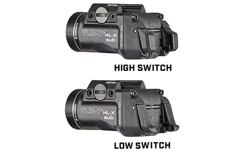 Streamlight TLR-7 HL-X Sub, Weaponlight, Short 1913, Fits S&W M&P M2.0 Subcompact, Beretta Px4 Storm Subcompact, SA XD-E/XD-S/Hellcat Pro, HK45 Compact, and SIG P365 XMACRO, 1,000 Lumens with SL-B9 Battery, 30 Minute Run Time, Matte Finish, Black with Silver Ring 69505