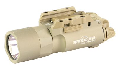 Surefire X300-A Turbo, Weapon Light, White LED, 650 Lumens, Fits Picatinny and Universal, 66,000 Candela, Lever Latch Attachment, For Pistols, Matte Finish, Tan X300T-A-TN