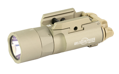 Surefire X300 Turbo, Weapon Light, White LED, 650 Lumens, 66,000 Candela, Fits Picatinny and Universal, Thumbscrew Attachment, For Pistols, Matte Finish, Tan X300T-B-TN