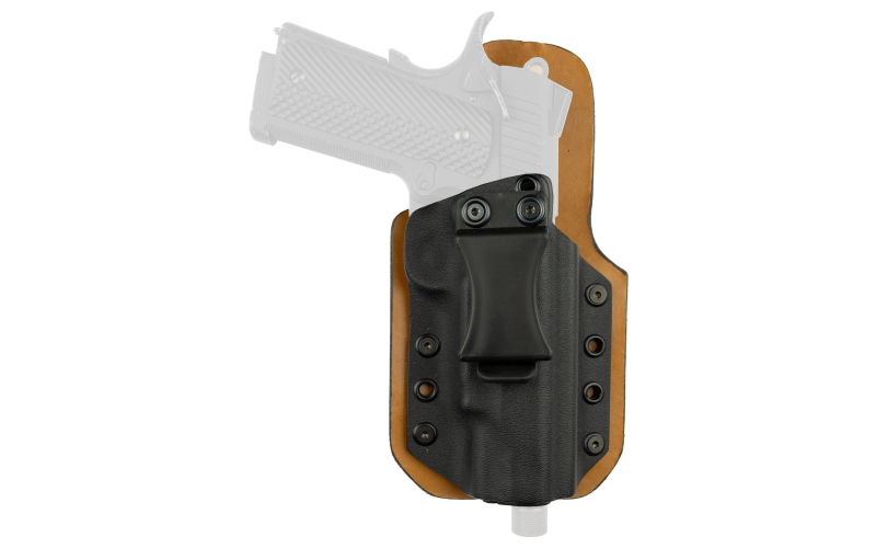 Tagua KYDEX LEATHER IWB HOLSTER, Inside Waistband Holster, Fits Ruger LCP Max, Leather/Kydex Construction, Black and Brown, Right Hand VENTURER-1280