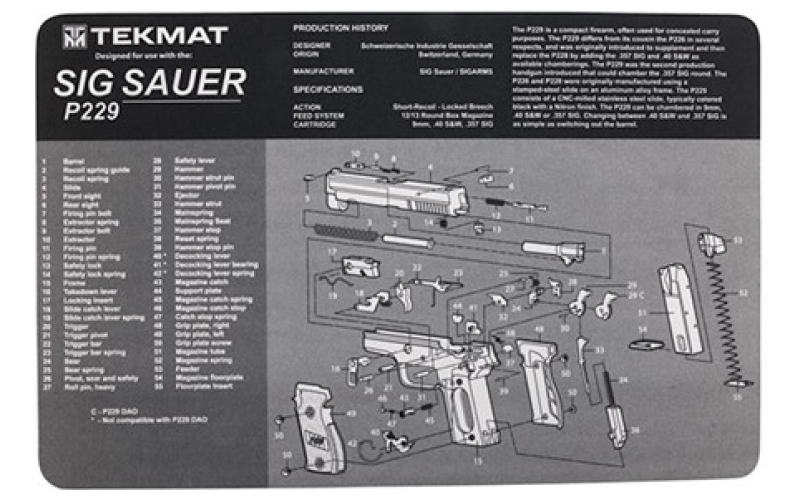 TekMat Sig sauer p229 gun mat