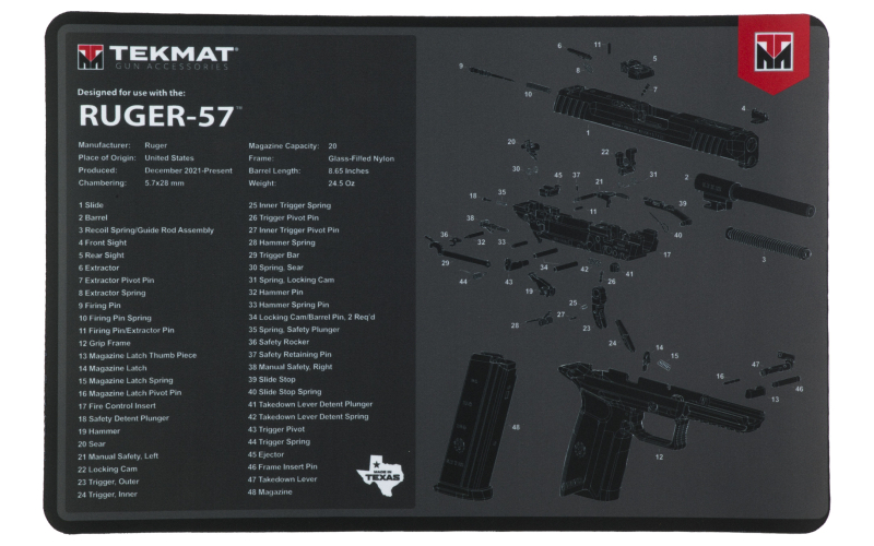 TEKMAT PSTL MAT FOR RUGER 57 BLK