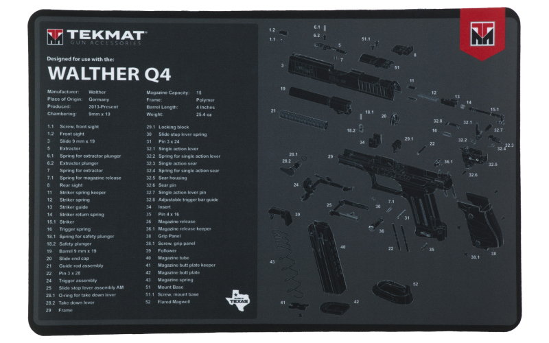 TEKMAT PSTL MAT FOR WALTHER Q4 SF
