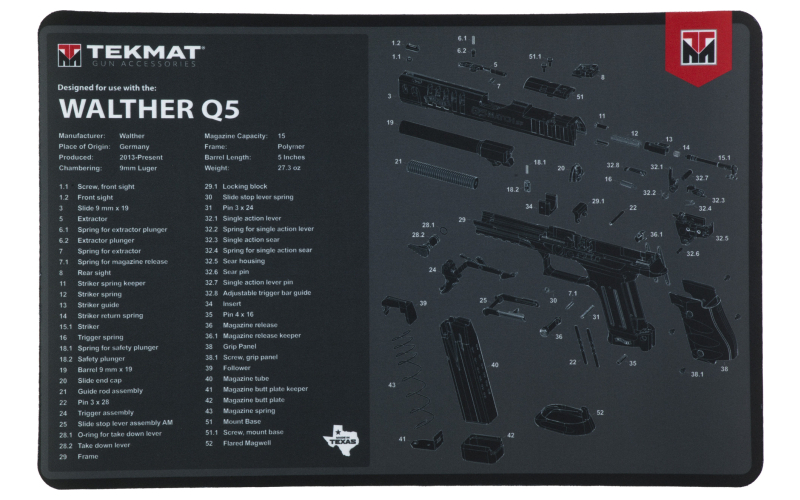 TEKMAT PSTL MAT FOR WALTHER Q5 SF