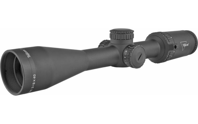 Trijicon Credo 3-9x40mm Second Focal Plane Riflescope with Green MIL-Square, 1 in. Tube, Matte Black, Low Capped Adjusters CR940-C-2900042