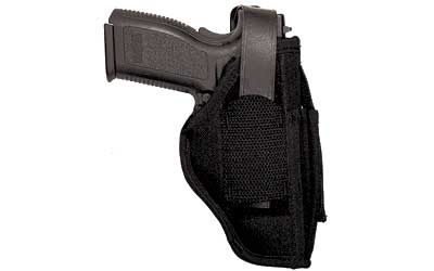 Uncle Mike's Sidekick Hip Holster, Size 15, Fits Large Auto with 4.5" Barrel, with Magazine Pouch, Ambidextrous, Black 70150