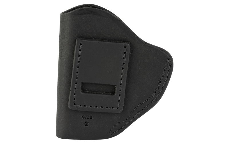 Uncle Mike's Uncle Mikes Inside Waistband Leather Holster, Size 2 , Fits Most Small Frame Revolvers (Ruger LCR/S&W J Frames/Taurus 85/856), Leather, Metal Clip, Ambidextrous, Black UM-IWB-2-MBL-A