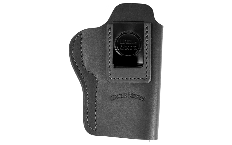 Uncle Mike's Uncle Mikes Inside Waistband Leather Holster, Size 5, Fits Most Medium/Large Frame Autos (H&K 45c/P2000USPc/VP9sk/Sig P320c/Springfield XDMc), Leather, Metal Clip, Ambidextrous, Black UM-IWB-5-MBL-A