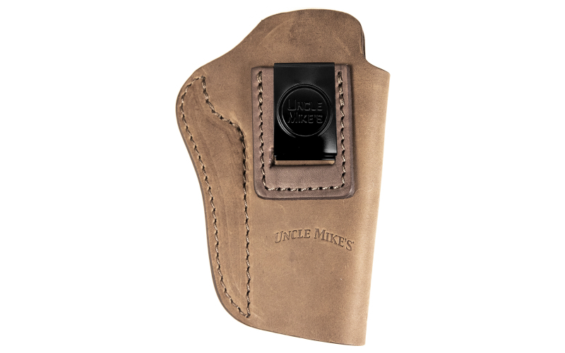 Uncle Mike's Uncle Mikes Inside Waistband Leather Holster, Size 6, Fits 4"/5" 1911 with Rail and Hi Power, Leather, Metal Clip, Ambidextrous, Brown UM-IWB-6-BRW-A