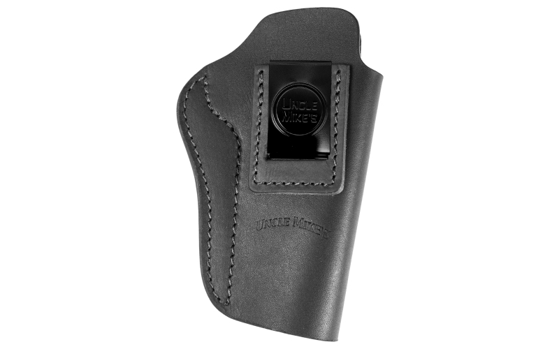 Uncle Mike's Uncle Mikes Inside Waistband Leather Holster, Size 6, Fits 4"/5" 1911 with Rail and Hi Power, Leather, Metal Clip, Ambidextrous, Black UM-IWB-6-MBL-A