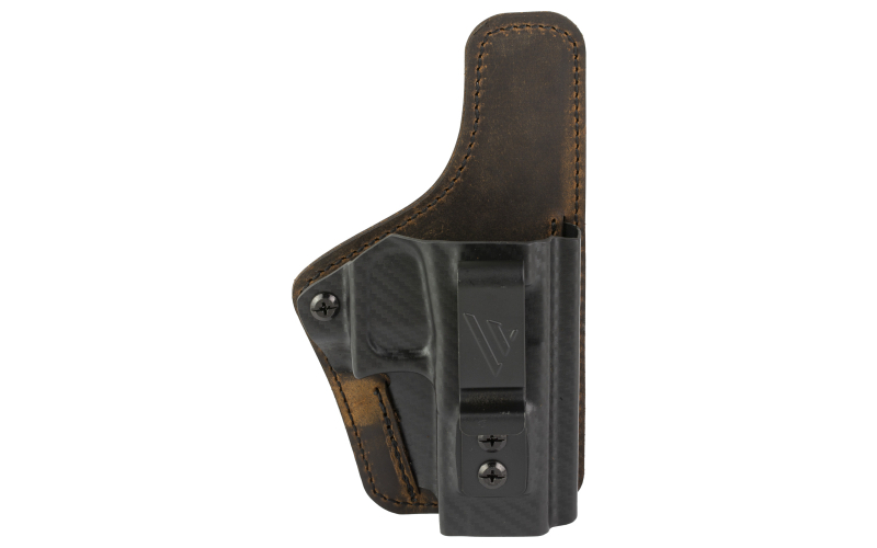 Versacarry Compound Custom Holster, Inside Waistband Holster, Right Hand, Fits Glock 19, Distressed Leather and Polymer, Brown 1CC26-21G19