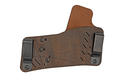 Versacarry Protector S3 Series Water Buffalo, Includes Tuckable IWB Metal Clips, Adjustable to Fit 90% of Handguns, Right Hand, Distressed Brown Leather 52311